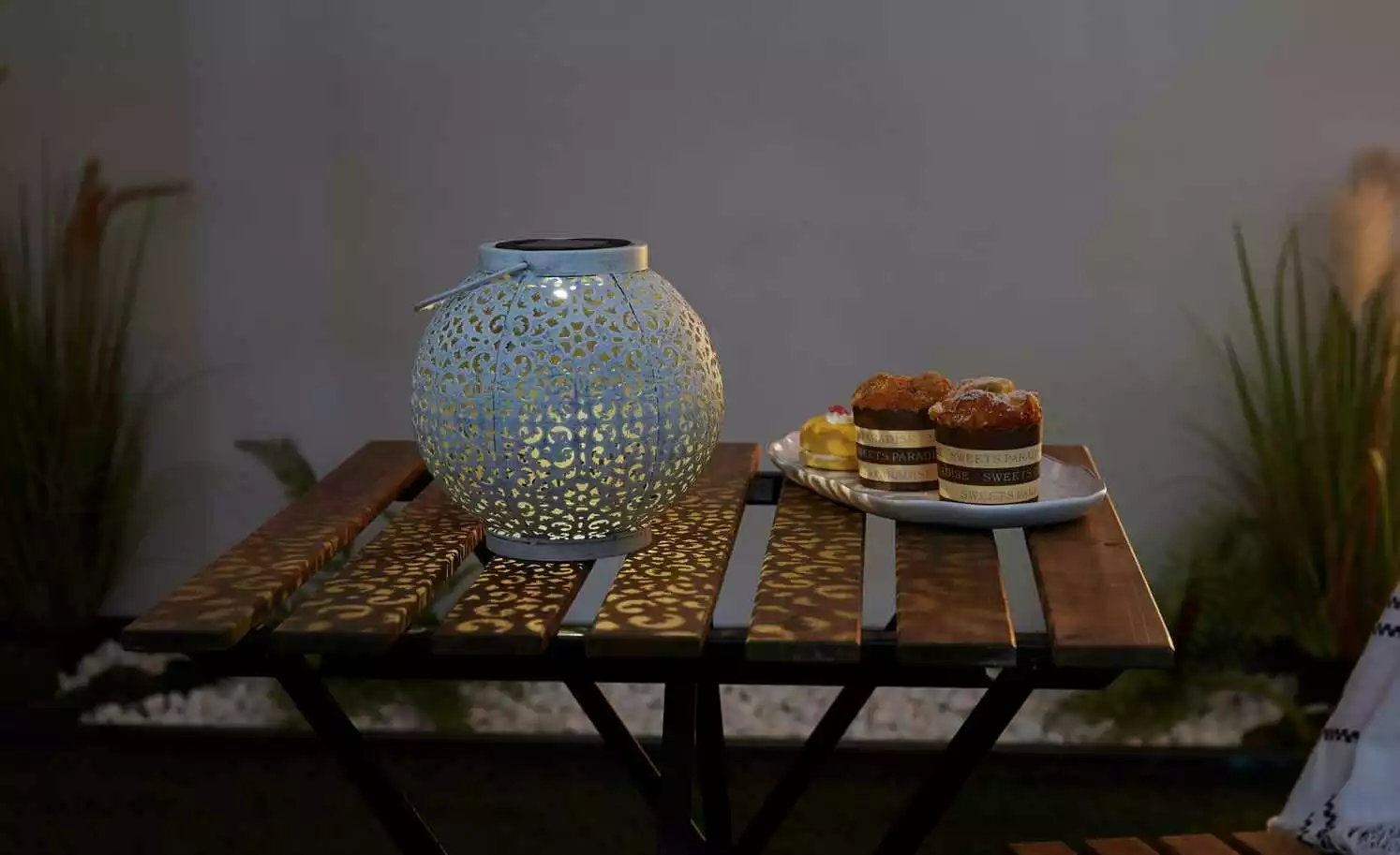 Solar-Tischleuchte, Orient Weiß 3 Solar-Tischleuchte, Orient Weiß