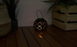 Metall Solar-Tischleuchte, Schwarz