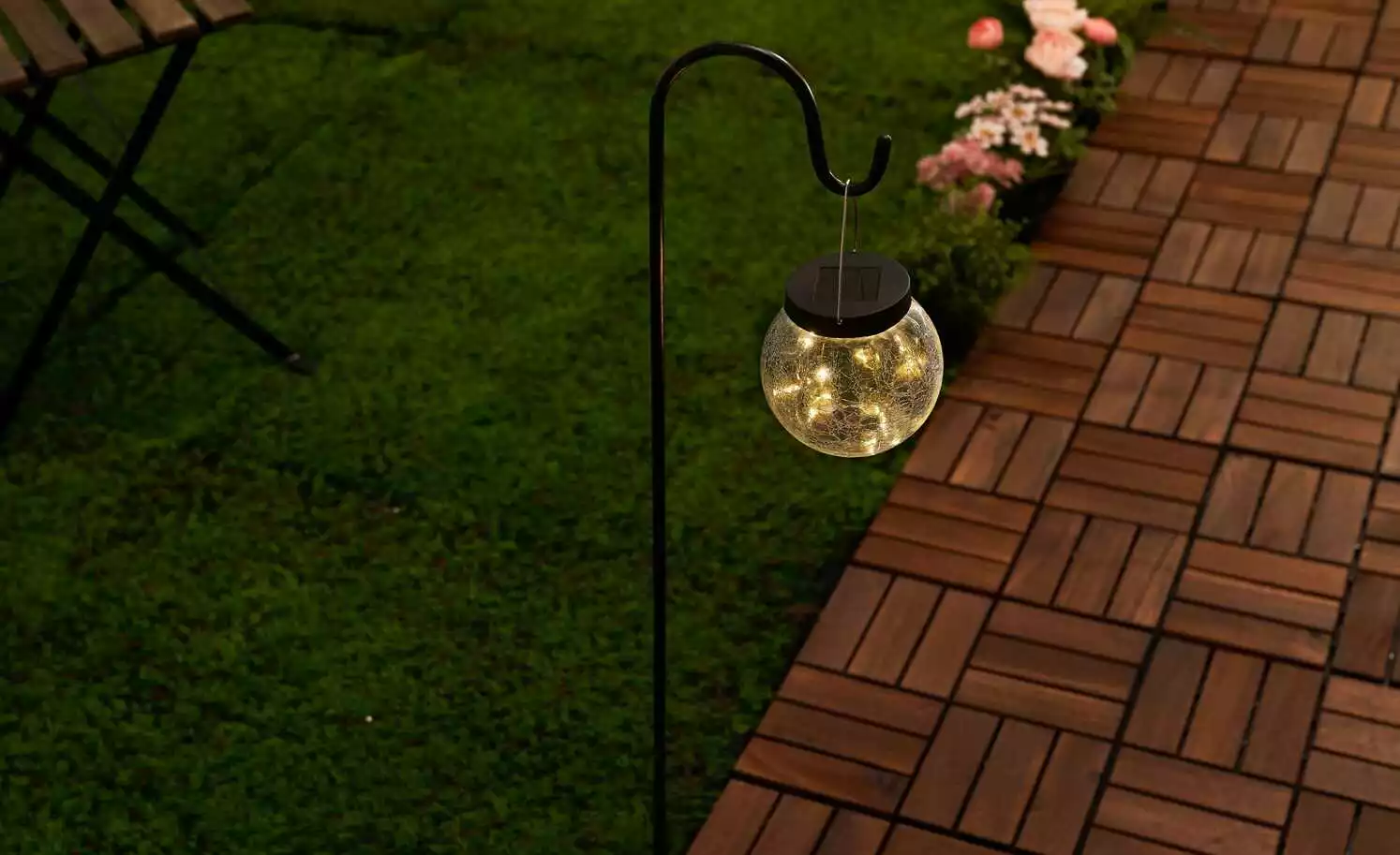 Led-Solar-Spieß, Glaskugel Schwarz 3 Led-Solar-Spieß, Glaskugel Schwarz